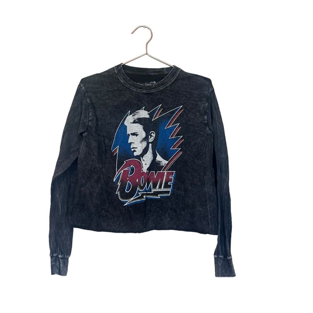 Vintage Bowie Cropped Long Sleeve T-Shirt - Size XS - Picture 2 of 6